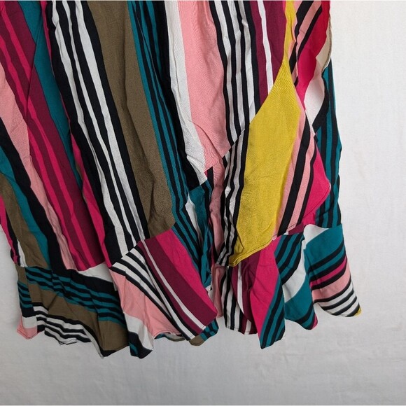 NWT Express Mini Dress Multi Color Rainbow Ruffle Stripes Size - Picture 8 of 8